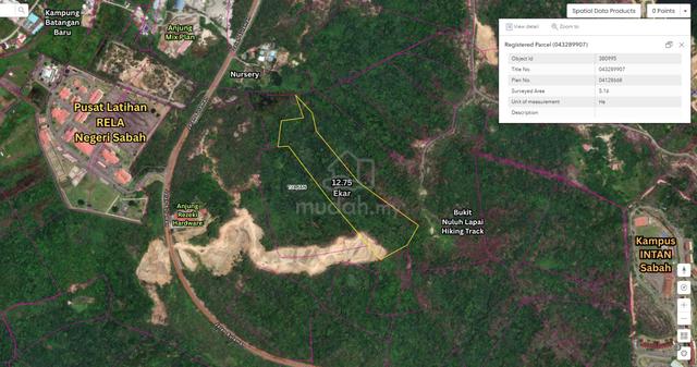 Tanah Geran 12.75 Ekar Untuk Dijual di Kg Batangan Baru, Tuaran 1
