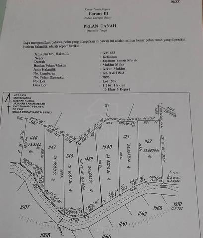Tanah untuk dijual di Batu 5 Tanah Merah Kelantan 1