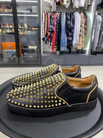 Authentic CL Louboutin Sneaker Slip On Gold UK7 8 Shoes for sale in Kuching Sarawak