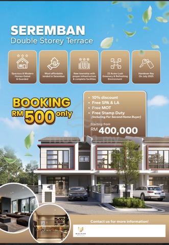 MILIKI Rumah IDAMAN DI SEREMBAN - REBATE+CASHBACK SEHINGGA RM80K+++ 1