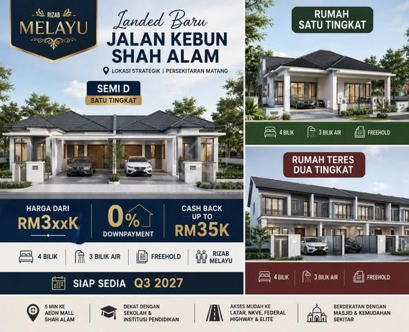 Rumah Double Storey Rizab Melayu Paling Murah Di Jalan Kebun 1