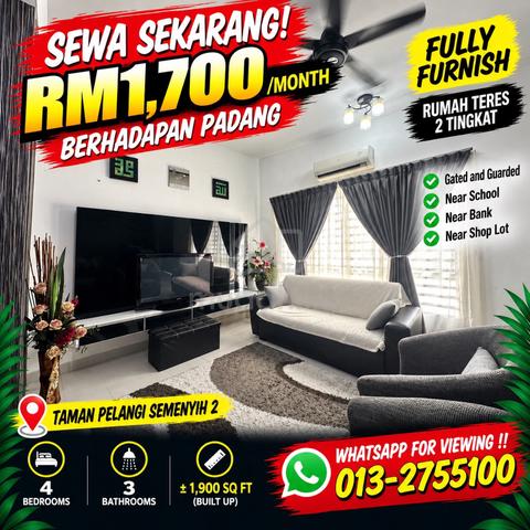 Rumah Sewa - Fully Furnish di Taman Pelangi Semenyih 2 1