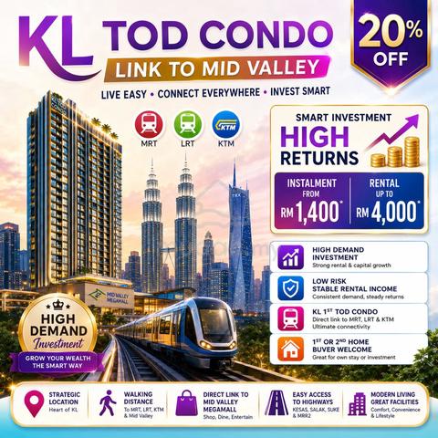 INVEST HERE !! MTH 1.4k RENTAL 2.5k @ Beside LRT/MRT/KTM Sungai Besi ! 1