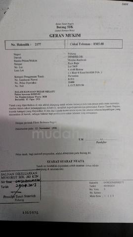 Tanah Pertanian 1 Ekar Siap Berpagar Untuk Dijual – Temerloh 1