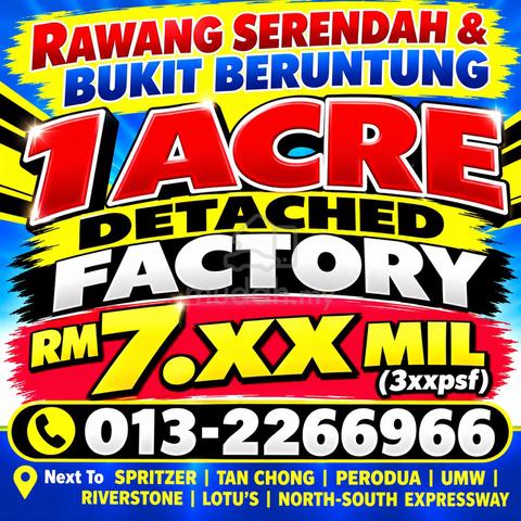 RAWANG Serendah Bukit Beruntung 1 ACRES 2sty Detached Factory 3xxpsf 1