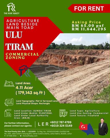 Agriculture Land Beside Main Road.Under Commercial Zoning from Mbjb. 1