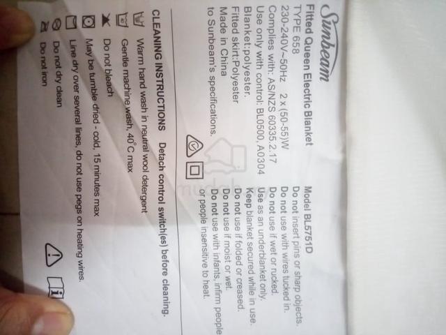 fitted queen electric blanket  - photo 3 of 3