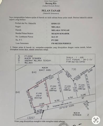 Lot banglow MCL freehold Semabok 6222 kps 1