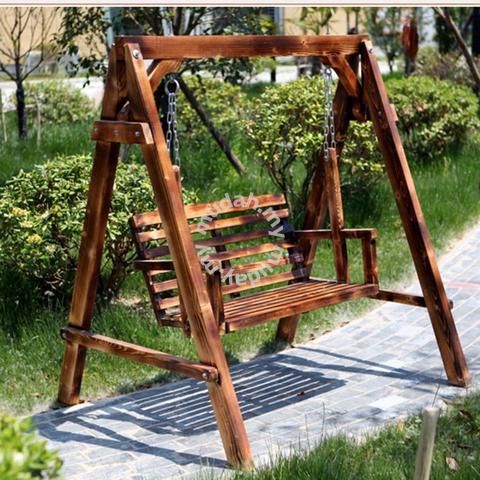 Outdoor Swing Chair Wooden Rocking Buaian Kayu - Furniture & Decoration ...