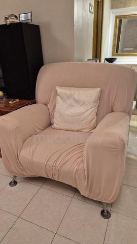 Cream Leather Single-Seater Sofa / Armchair - photo 2 of 6