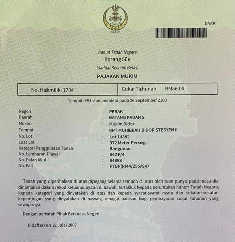 Tanah utk bangunan Rumah 1