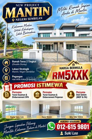 MILIKI RUMAH IMPIAN ANDA DI MANTIN projek baru mantin 1