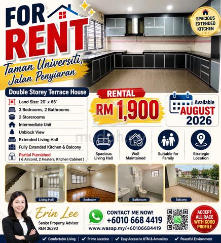 Taman Universiti Jalan Penyiaran 3bed renovated house for rent 1