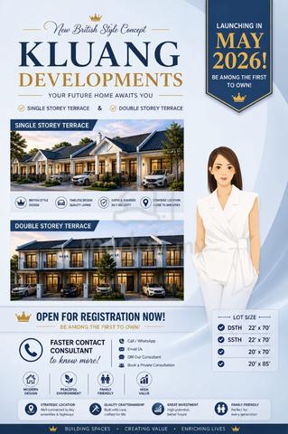 New Launch British Style Terrace House in Kluang / From RM3xxk 1