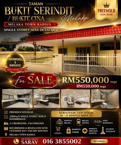 Taman Serindit Freehold Semi d newly refurbished 1