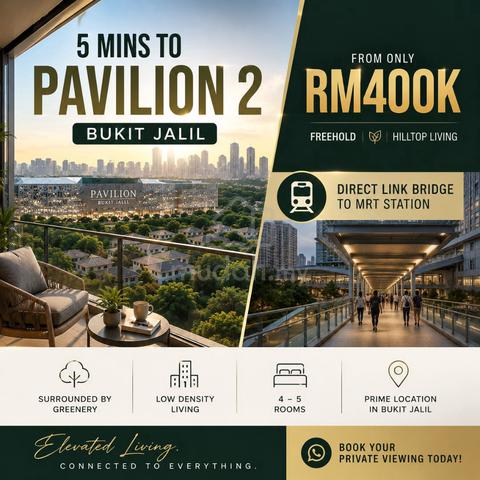 7 Mins to PAVILION 2 ! 4-5 R - Full Residential |Walk to MRT Mall Shop 1