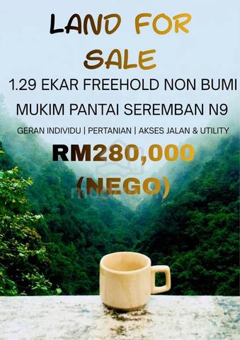 1.29 ekar Tanah FREEHOLD NON BUMI – MUKIM PANTAI, SEREMBAN! 1