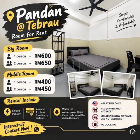 Pandan@Tebrau Few Rooms For Rent (No Agent Fee) 1