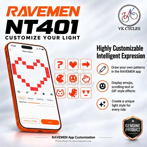RAVEMEN NT401 Smart Bicycle Tail Light 40 Lumens - photo 2 of 6