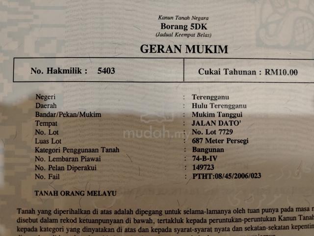 Tanah lot untuk dijual, kg dato amar batu 21, ajil 1