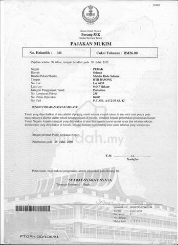 Agricultural Land For Sale (Ulu Selama, Perak ) sempadan Mahang, Kedah 1