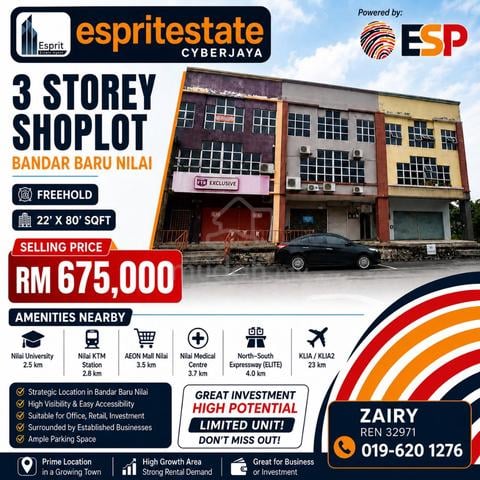 3 STOREY SHOPLOT FOR SALE @ Bandar  Baru Nilai, NEGERI SEMBILAN 1