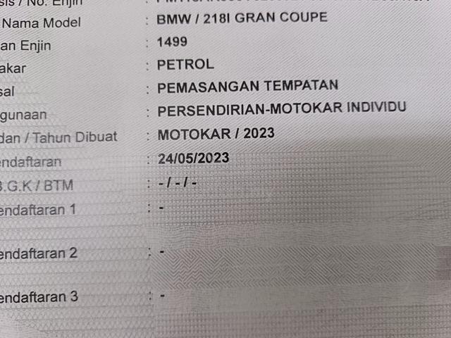 2023 Bmw 218i 1.5 M SPORT GRAN COUPE (A) mil.58k - 2