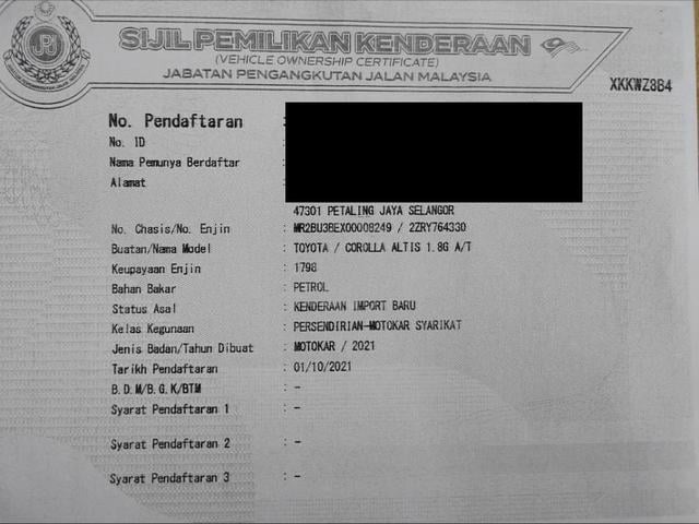 2021 Toyota COROLLA 1.8 G ,(100% NOT ACCIDENT) - 2