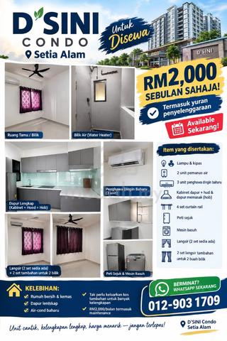 D'Sini Condo untuk Di Sewa 1