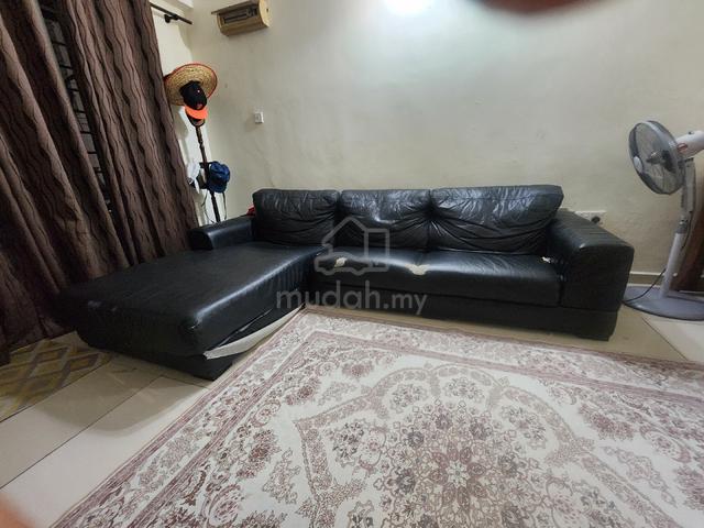 Sofa L-Shape Hitam 9.5 Kaki – Kukuh & Selesa  - photo 2 of 6