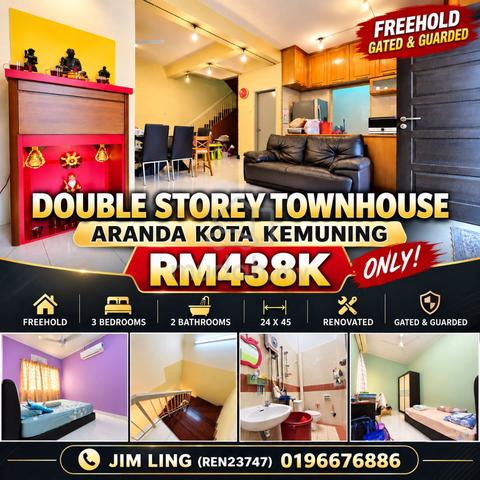 Double Storey Townhouse Aranda Kota Kemuning | Freehold | Renovated 1