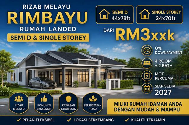Miliki Rumah Landed Di RIMBAYU DARI RM3XXK SAHAJA! 1