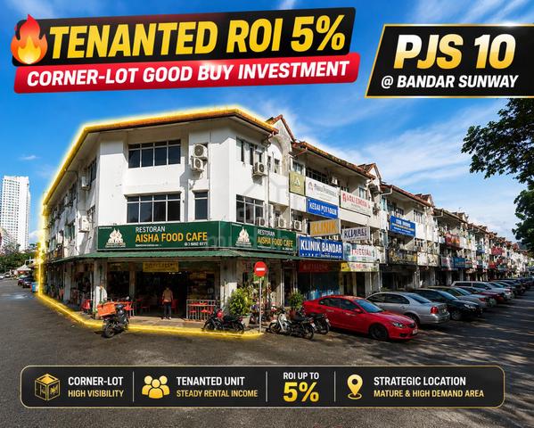 【Tenanted ROI 5%】🔥CORNER-LOT GOOD BUY INVESTMENT BANDAR SUNWAY 1
