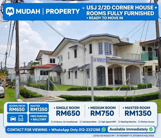 ROOMS FOR RENT - 🏠 CORNER HOUSE  USJ 2 (Mixed Unit) 1