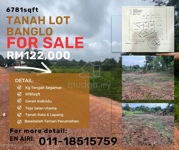 LOT BANGLO DI MUKIM SUNGAI SEGAMAT JOHOR - luas tanah 6781sqft 1