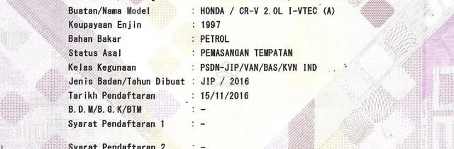 2016 Honda CR-V 2.0 I-VTEC (A) PUSPAKOM READY - 2