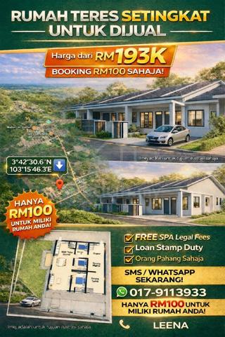KHAS UNTUK ANAK PAHANG: Miliki Rumah Teres Dengan RM0 Deposit! 1