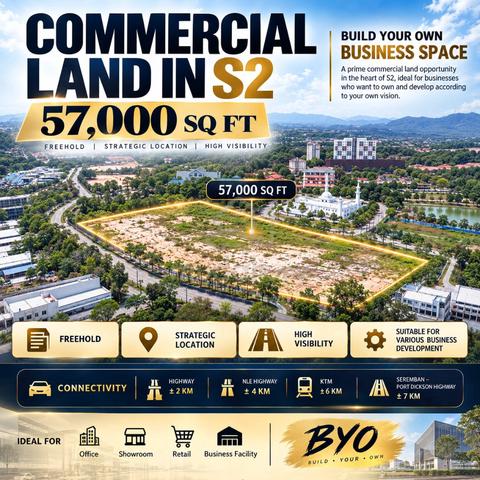 Facing Mainroad last call seremban 2 comercial land 1
