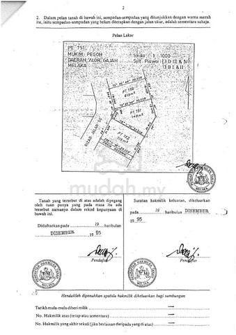 Melaka Alor Gajah Residential Leasehold Land For Sale 1