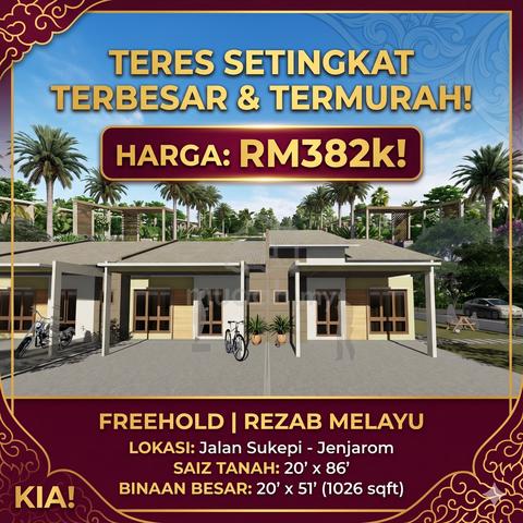 Rumah Teres TERBESAR & TERMURAH Jenjarom - Tanah Panjang 86 kaki 1