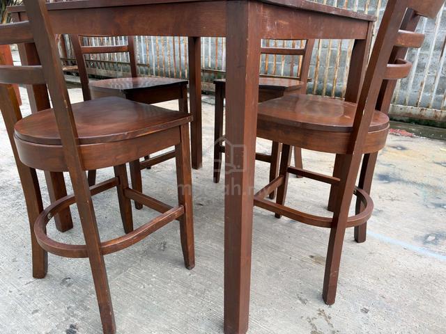[Set] Solid Tall High Bar Table Meja + Kerusi 4 Ba - photo 3 of 6