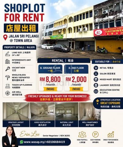 Jalan Sri Pelangi @ Town Area Renovated Shoplot for rent 1