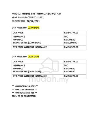 Mitsubishi TRITON 2.4 (A) VGT 4X4 HARGA LELONG - 4