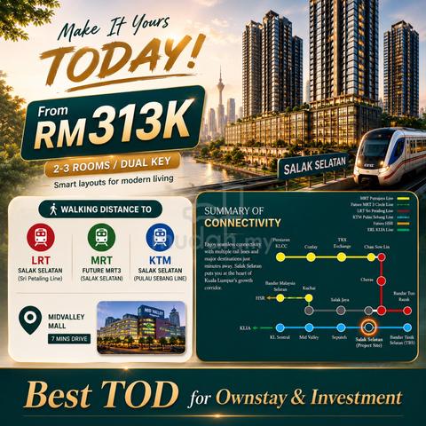 【 Next LRT/MRT & Direct KL 】 2-3 ROOM Big Balcony Unblock KLCC View !! 1