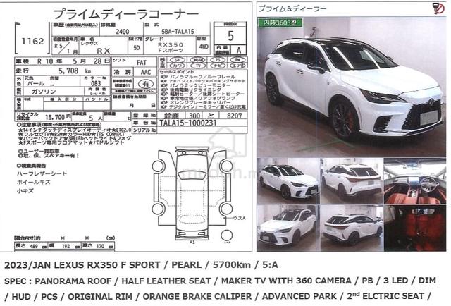 2023 Lexus RX350 2.4 F SPORT - 5A Condition - 3