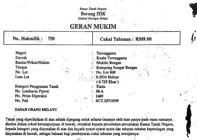 Tanah Sg.Rengas, Kuala Terengganu 0.75Ekar 1
