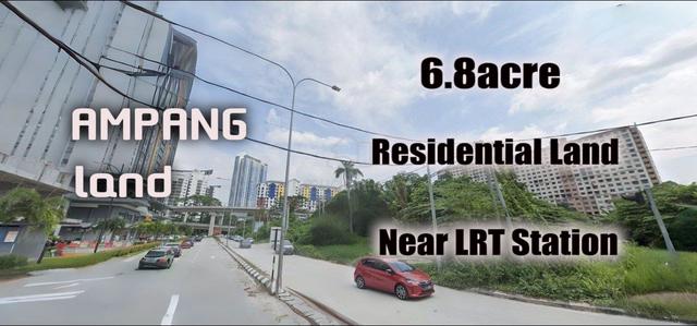 Ampang 6.8acre Residential Land Kampung Berembang Jalan Nipah Near LRT 1