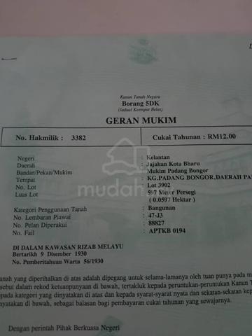 Kelantan Kota Bharu Residential Freehold Land For Sale 1