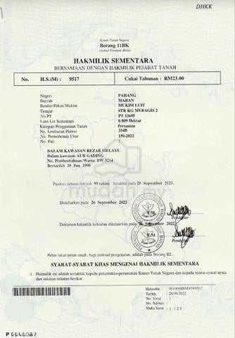 TANAH PERTANIAN GETAH BELOW MARket VALUE 1