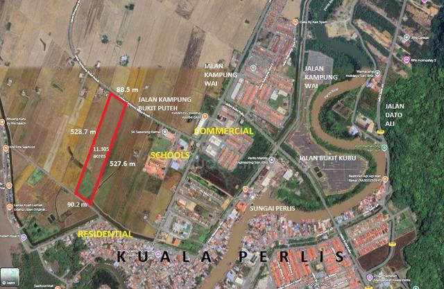 Freehold Commercial Zoning Agricultural Land at Kuala Perlis for Sale 1